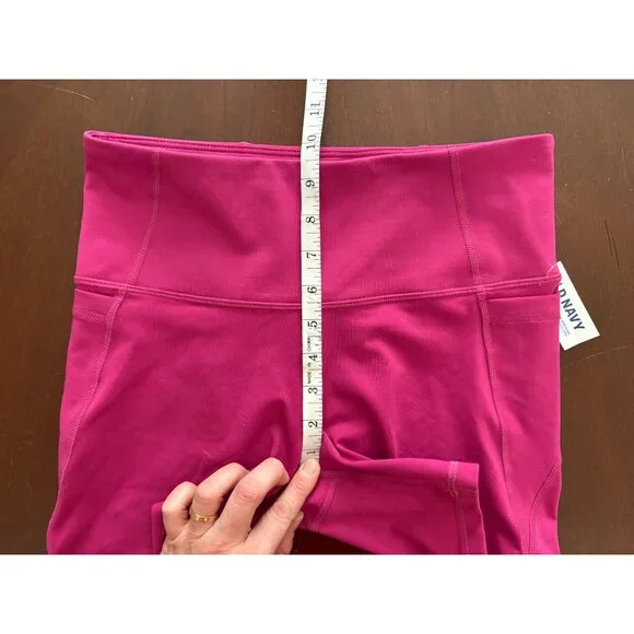Old Navy NWT Active PowerPress High Rise Biker Shorts in Hot Pink Medium - Picture 9 of 10